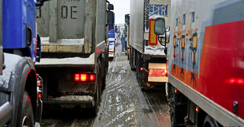 Protest action of truck drivers, Moscow, December 2015. Photo: RFE/RL