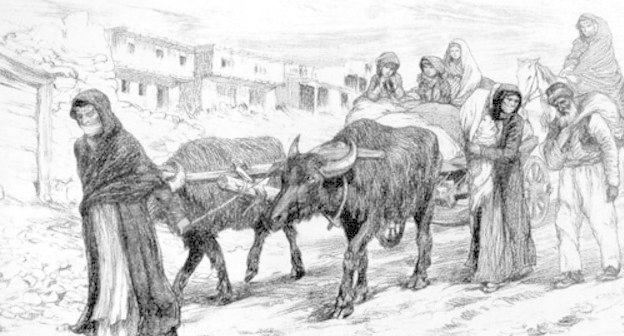 Fragment of the drawing “Armenian Refugees” by artist A. Petrov. Source: http://ru.wikipedia.org Fragment of the drawing “Armenian Refugees” by artist A. Petrov. Source: http://ru.wikipedia.org