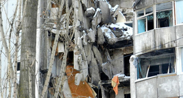 A house No. 47 in Kosmonavtov Street in Volgograd destroyed by the explosion. January 2016. Photo by Tatyana Filimonova for the "Caucasian Knot"