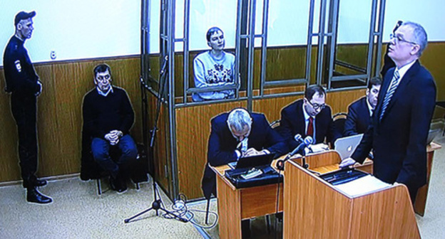 Questioning Oleg Ulents, a defence expert of Nadezhda Savchenko in the Donetsk City Court. January 28, 2016. Photo by Konstantin Volgin for the "Caucasian Knot"