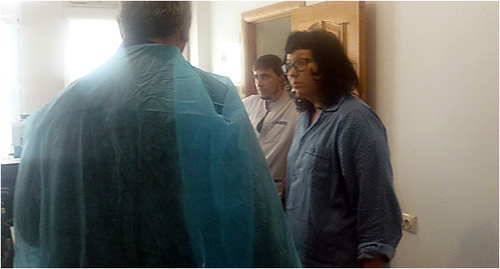 Katya Vanslov, an employee of JMG (to the right). Photo courtesy of Djambulat Ozdoev, Ombudsman of Ingushetia Katya Vanslov, an employee of JMG (to the right). Photo courtesy of Djambulat Ozdoev, Ombudsman of Ingushetia