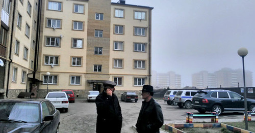Building where HQ of Joint Mobile Group is situated, Ingushetia, March 10, 2016. Photo provided by Jambulat Ozdoev, Ombudsman in Ingushetia.