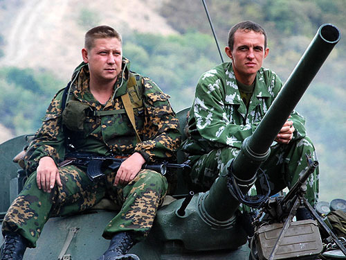 Russian soldiers in the block post in Igoeti (Georgia), August 21, 2008. Photo by the Interpressnews/http://civil.ge Russian soldiers in the block post in Igoeti (Georgia), August 21, 2008. Photo by the Interpressnews/http://civil.ge