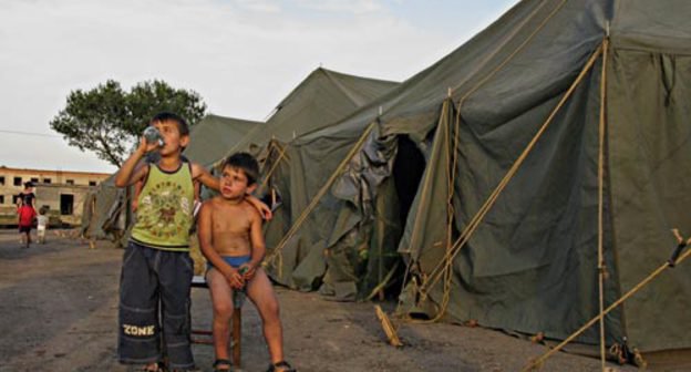 Tent camp of refugees from South Ossetia in a Tbilisi suburb. Georgia, August 2008. Photo by Guram Muradov/http://civil.ge Tent camp of refugees from South Ossetia in a Tbilisi suburb. Georgia, August 2008. Photo by Guram Muradov/http://civil.ge