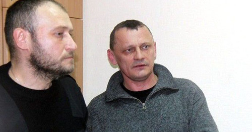 Nikolai Karpyuk (left) and Stanislav Klykh (right) in the court. Photo: RFE/RL Nikolai Karpyuk (left) and Stanislav Klykh (right) in the court. Photo: RFE/RL