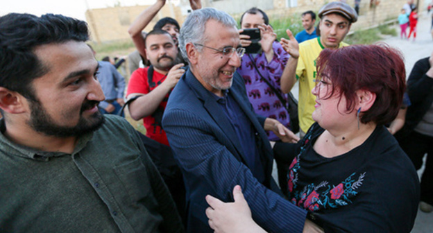 Intigam Aliev (left) and Khadija Ismayilova. Photo by Aziz Karimov for the ‘Caucasian Knot’. Intigam Aliev (left) and Khadija Ismayilova. Photo by Aziz Karimov for the ‘Caucasian Knot’.