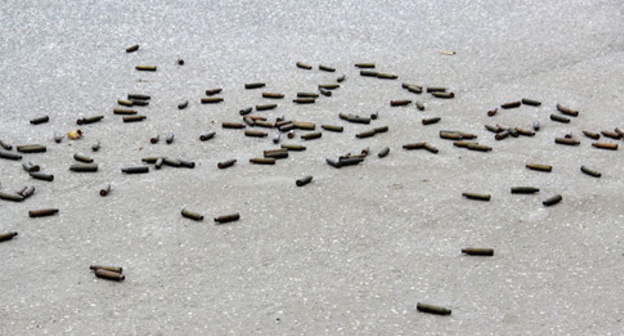 Empty shells left after attack of militants in Grozny. Photo by Magomed Magomedov for the 'Caucasian Knot'. 