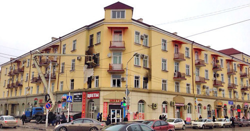 The building where the office of the Joint Mobile Group (JMG) was located. Grozny, December 14, 2014. Photo by Akhmed Aldebirov for the "Caucasian Knot" The building where the office of the Joint Mobile Group (JMG) was located. Grozny, December 14, 2014. Photo by Akhmed Aldebirov for the "Caucasian Knot"