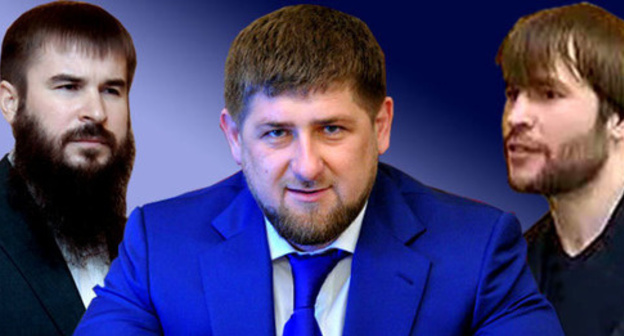Isa Yamadaev, Ramzan Kadyrov and Badrudi Yamadaev (from left to right). Photo collage by the 'Caucasian Knot'. Photo: Ruslan Krivobok http://www.infox.ru, Press service of Chechen President and Government http://www.chechnya.gov.ru/, http://compromatwiki.org/