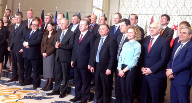 Participants of the press-conference of EU represantatives in Georgia, Tbilisi, February 27, 2017. Photo by Galina Gotua for the 'Caucasian Knot'. Participants of the press-conference of EU represantatives in Georgia, Tbilisi, February 27, 2017. Photo by Galina Gotua for the 'Caucasian Knot'.