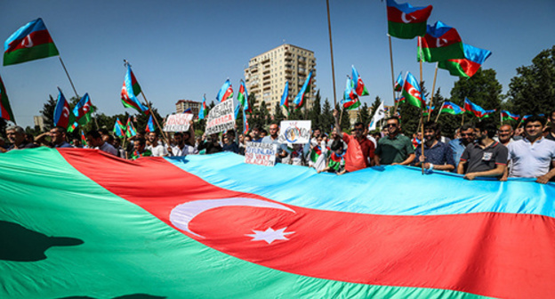 Rally in Baku. Photo by Aziz Karimov for the 'Caucasian Knot'. Rally in Baku. Photo by Aziz Karimov for the 'Caucasian Knot'.