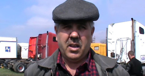 Nikolai Naumov, the participant of the truckers' protest action against the "Platon" system. KBR, April 4, 2017. Screenshot of a video by "Caucasian Knot"