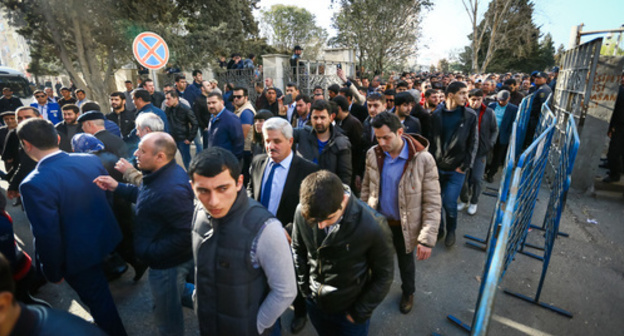 A rally in the Mehsul Stadium in the Yamasal District of Baku, held by the opposition representatives from the National Council of Democratic Forces of Azerbaijan. Photo by Aziz Karimov for "Caucasian Knot" A rally in the Mehsul Stadium in the Yamasal District of Baku, held by the opposition representatives from the National Council of Democratic Forces of Azerbaijan. Photo by Aziz Karimov for "Caucasian Knot"