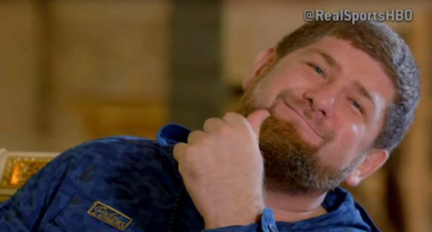Ramzan Kadyrov gives interview to HBO TV Channel. Still picture of HBO video posted at https://www.youtube.com/watch?v=k9YbuWBMxh0 Ramzan Kadyrov gives interview to HBO TV Channel. Still picture of HBO video posted at https://www.youtube.com/watch?v=k9YbuWBMxh0