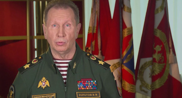 Victor Zolotov. Screenshot of video posted by user Federal Service of the National Guard troops of the Russian Federation, https://www.youtube.com/channel/UC-TedW7Z_ekP-5gY4DWdzmw Victor Zolotov. Screenshot of video posted by user Federal Service of the National Guard troops of the Russian Federation, https://www.youtube.com/channel/UC-TedW7Z_ekP-5gY4DWdzmw