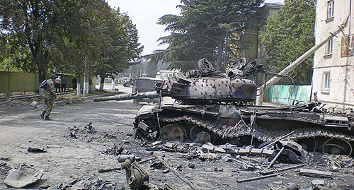 Broken military equipment in the city of Tskhinvali after the attack of Georgian soldiers. Photo by Viktor Panov
http://sputnik-ossetia.ru/South_Ossetia/20170807/4635953.html