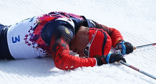 Russian skier Alexander Legkov after winning competition in Sochi in 2014. In November 2017 he was deprived of Olympic medal. Photo: https://vk.com/legkovclub Russian skier Alexander Legkov after winning competition in Sochi in 2014. In November 2017 he was deprived of Olympic medal. Photo: https://vk.com/legkovclub