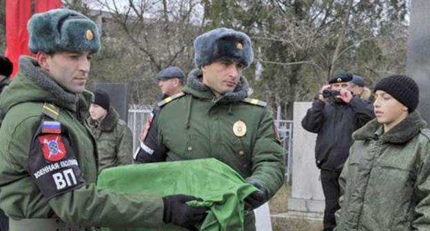 A ceremony to rebury the remains of Sergeant Mukhamed Kazbekov, killed in battles near Leningrad during World War II. Makhachkala, December 11, 2017. Photo by the press service of the Ministry of Agriculture and Food Supply of the Republic of Dagestan http://mcxrd.ru/ A ceremony to rebury the remains of Sergeant Mukhamed Kazbekov, killed in battles near Leningrad during World War II. Makhachkala, December 11, 2017. Photo by the press service of the Ministry of Agriculture and Food Supply of the Republic of Dagestan http://mcxrd.ru/
