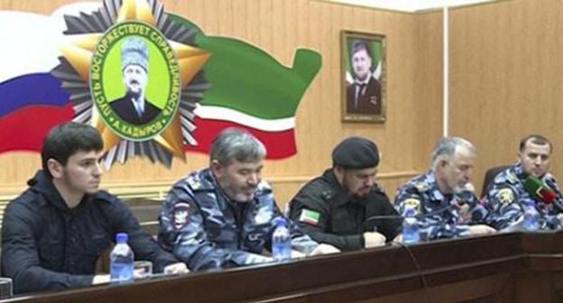 Khas-Magomed Kadyrov (left) at the meeting of Chechen MIA. Photo: press service of Chechen State TV Company 'Grozny', https://grozny.tv/news.php?id=22781 Khas-Magomed Kadyrov (left) at the meeting of Chechen MIA. Photo: press service of Chechen State TV Company 'Grozny', https://grozny.tv/news.php?id=22781