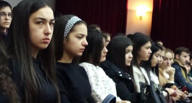 Participants of the Conference of Kabardian language teachers, Nalchik, December 21, 2017. Photo by Louise Orazaeva for the Caucasian Knot. Participants of the Conference of Kabardian language teachers, Nalchik, December 21, 2017. Photo by Louise Orazaeva for the Caucasian Knot.