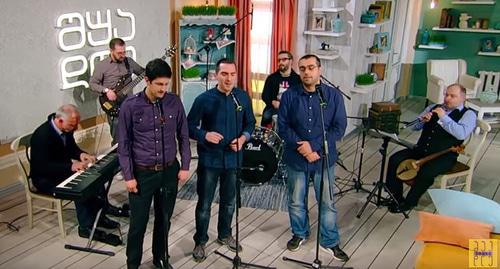 "Iriao" jazz band. Still picture: ირიაო - მეცხრე სიმფონია, https://www.youtube.com/watch?v=ZkXu5zVpoQ8&feature=youtu.be "Iriao" jazz band. Still picture: ირიაო - მეცხრე სიმფონია, https://www.youtube.com/watch?v=ZkXu5zVpoQ8&feature=youtu.be