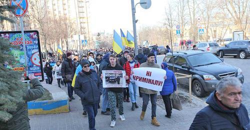 Members of the Azerbaijani community held a rally near the building of the Ministry of Internal Affairs of Ukraine in Kiev. January 10, 2017. Photo by the press service of the Azerbaijani community https://minval.az/news/123754143 Members of the Azerbaijani community held a rally near the building of the Ministry of Internal Affairs of Ukraine in Kiev. January 10, 2017. Photo by the press service of the Azerbaijani community https://minval.az/news/123754143