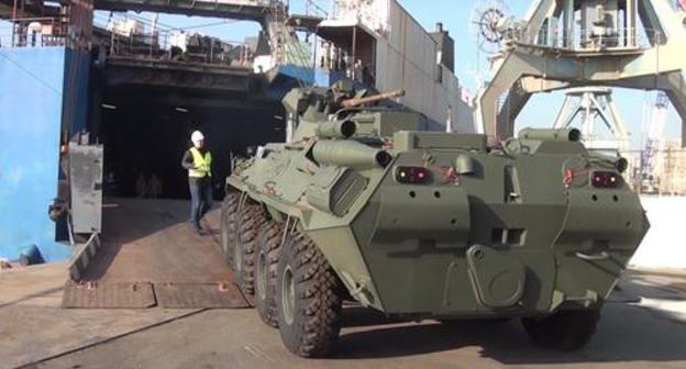Unloading of the armoured infantry vehicles delivered to Azerbaijan from Russia. Photo: screenshot of a video
https://www.youtube.com/watch?time_continue=19&v=fSFfSVZVR8g Unloading of the armoured infantry vehicles delivered to Azerbaijan from Russia. Photo: screenshot of a video
https://www.youtube.com/watch?time_continue=19&v=fSFfSVZVR8g