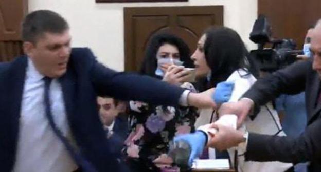 Action of "Apricot Country" triggers brawl in Yerevan's Council of Elders, February 13, 2018, Still picture of video posted by user Factor tv https://www.youtube.com/watch?v=YWpEv1VdDQ4 Action of "Apricot Country" triggers brawl in Yerevan's Council of Elders, February 13, 2018, Still picture of video posted by user Factor tv https://www.youtube.com/watch?v=YWpEv1VdDQ4