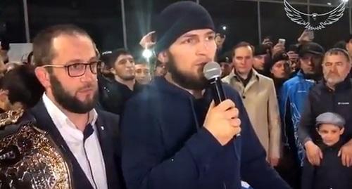 Khabib Nurmagomedov. Screenshot from video posted by Nurmagomed Astarkhanov https://www.youtube.com/watch?time_continue=7&v=sYxrL2p-O9o Khabib Nurmagomedov. Screenshot from video posted by Nurmagomed Astarkhanov https://www.youtube.com/watch?time_continue=7&v=sYxrL2p-O9o