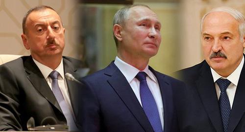 Ilham Aliev, Vladimir Putin and Alexander Lukashenko (from left to right). Photo by Aziz Karimov for the Caucasian Knot, http://putin.kremlin.ru/, http://president.gov.by/ Ilham Aliev, Vladimir Putin and Alexander Lukashenko (from left to right). Photo by Aziz Karimov for the Caucasian Knot, http://putin.kremlin.ru/, http://president.gov.by/