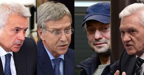 Vagit Alekperov, Leonid Mikhelson, Suleiman Kerimov and Gennady Timchenko (to the right). Photo collage by the "Caucasian Knot". Russian Presidential Press and Information Office https://ru.wikipedia.org, Kremlin.ru https://ru.wikipedia.org, REUTERS/Stringer Vagit Alekperov, Leonid Mikhelson, Suleiman Kerimov and Gennady Timchenko (to the right). Photo collage by the "Caucasian Knot". Russian Presidential Press and Information Office https://ru.wikipedia.org, Kremlin.ru https://ru.wikipedia.org, REUTERS/Stringer