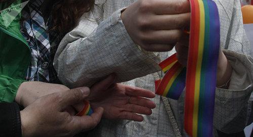 An action of the LGBT community. Photo: Sputnik / Vadim Zhernov https://sputnik-georgia.ru/Tbilisi/20171106/238066336/Sportivnyj-LGBT-skandal-v-Gruzii-akcija-protesta-snova-proshla-v-Tbilisi.html An action of the LGBT community. Photo: Sputnik / Vadim Zhernov https://sputnik-georgia.ru/Tbilisi/20171106/238066336/Sportivnyj-LGBT-skandal-v-Gruzii-akcija-protesta-snova-proshla-v-Tbilisi.html