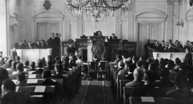 A constitutional assembly of Georgia, 1919. National Archives of Georgia, photo courtesy of the press service of the government of Georgia A constitutional assembly of Georgia, 1919. National Archives of Georgia, photo courtesy of the press service of the government of Georgia