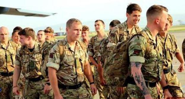 Arrival of British soldiers to Georgia for the Noble Partner 2018 multinational NATO exercises. Photo: press service of the Ministry of Defence of Georgia, https://mod.gov.ge/ge Arrival of British soldiers to Georgia for the Noble Partner 2018 multinational NATO exercises. Photo: press service of the Ministry of Defence of Georgia, https://mod.gov.ge/ge