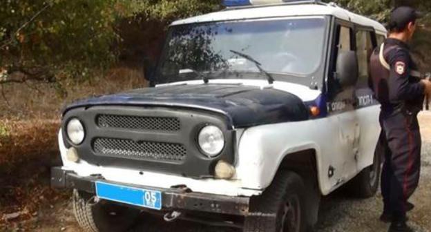 Police car at the place of CTO in Dagestan. Photo: press service of the National Antiterrorist Committee, http://nac.gov.ru/kontrterroristicheskie-operacii/v-hode-kto-v-dagestane-neytralizovany-troe-2.html Police car at the place of CTO in Dagestan. Photo: press service of the National Antiterrorist Committee, http://nac.gov.ru/kontrterroristicheskie-operacii/v-hode-kto-v-dagestane-neytralizovany-troe-2.html