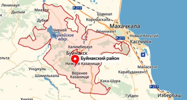 Map of the Buynaksk District in Dagestan. Photo: Yandex-maps Map of the Buynaksk District in Dagestan. Photo: Yandex-maps