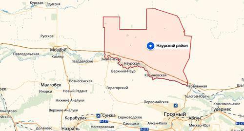 Naur District on the map of Chechnya. Photo: Yandex-maps Naur District on the map of Chechnya. Photo: Yandex-maps