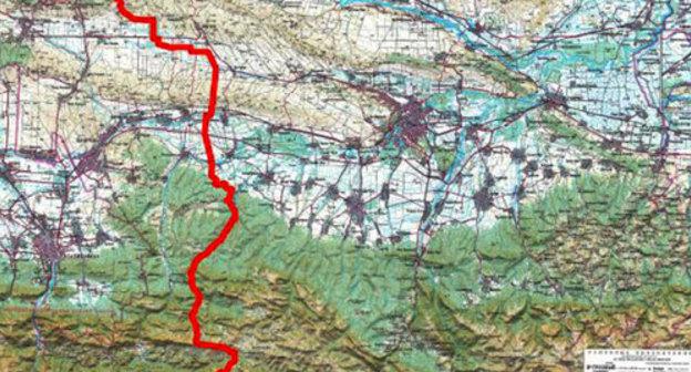 The map of the new border between Ingushetia and Chechnya. Photo by the press service of the government of the Republic of Ingushetia The map of the new border between Ingushetia and Chechnya. Photo by the press service of the government of the Republic of Ingushetia