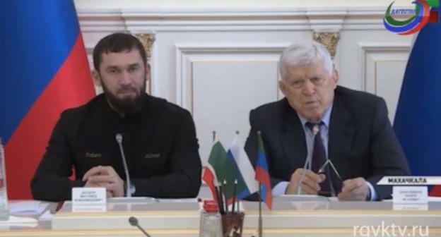 Khizri Shikhsaidov (on the left) and Magomed Daudov. Photo by the press service of the State Broadcasting Company 'Dagestan' http://rgvktv.ru/politika/56742 Khizri Shikhsaidov (on the left) and Magomed Daudov. Photo by the press service of the State Broadcasting Company 'Dagestan' http://rgvktv.ru/politika/56742