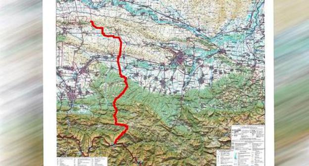 Map of new border between Ingushetia and Chechnya. Photo: press service of Ingushetia government Map of new border between Ingushetia and Chechnya. Photo: press service of Ingushetia government