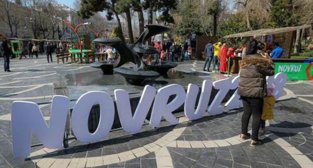 A symbol of Novruz Bayram installed in the centre of Baku. Photo by Aziz Karimov for the "Caucasian Knot" A symbol of Novruz Bayram installed in the centre of Baku. Photo by Aziz Karimov for the "Caucasian Knot"