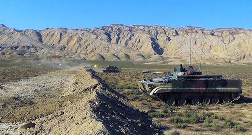 Azerbaijani tanks take part in military drills, July 4, 2018. Photo: press service of the Ministry of Defence of Azerbaijan, , https://mod.gov.az Azerbaijani tanks take part in military drills, July 4, 2018. Photo: press service of the Ministry of Defence of Azerbaijan, , https://mod.gov.az