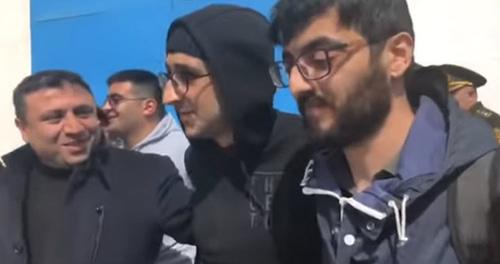 Bairam Mamedov (in the center) after pardoning. Screenshot of the video by MeydanTV on Youtube https://www.youtube.com/watch?v=SLRlTINa17c Bairam Mamedov (in the center) after pardoning. Screenshot of the video by MeydanTV on Youtube https://www.youtube.com/watch?v=SLRlTINa17c
