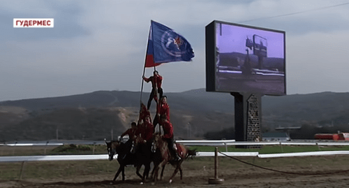 Races at a hippodrome in Gudermes. Screenshot from video report by TV Company 'Grozny', https://www.youtube.com/watch?v=bVRrAIhfkEc Races at a hippodrome in Gudermes. Screenshot from video report by TV Company 'Grozny', https://www.youtube.com/watch?v=bVRrAIhfkEc