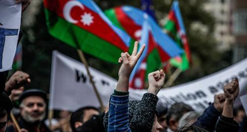 Rally in Baku, November 2014. Photo by Aziz Karimov for the Caucasian Knot Rally in Baku, November 2014. Photo by Aziz Karimov for the Caucasian Knot