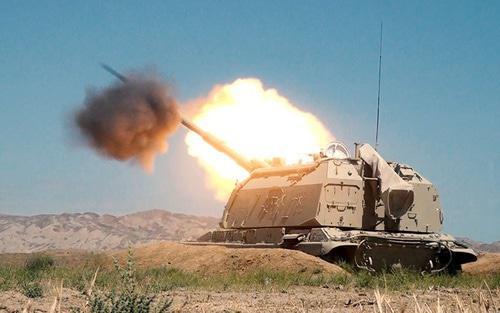 Exercises of the Azerbaijani gunners. May 31, 2019. Photo by the press service of the Azerbaijani Ministry of Defence https://mod.gov.az/ru/news/artilleristy-proveli-boevye-strelby-iz-samohodnyh-gaubic-msta-s-video-27061.html Exercises of the Azerbaijani gunners. May 31, 2019. Photo by the press service of the Azerbaijani Ministry of Defence https://mod.gov.az/ru/news/artilleristy-proveli-boevye-strelby-iz-samohodnyh-gaubic-msta-s-video-27061.html