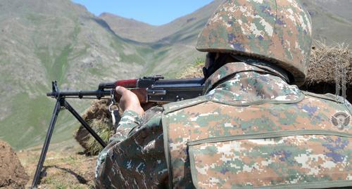 An Armenian soldier. Photo by the press service of the Armenian Ministry of Defence http://www.mil.am/hy/news/6108 An Armenian soldier. Photo by the press service of the Armenian Ministry of Defence http://www.mil.am/hy/news/6108