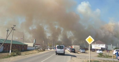 Fire in the Temryuk District (Kuban). Photo by Anna Pologrudova for the Caucasian Knot Fire in the Temryuk District (Kuban). Photo by Anna Pologrudova for the Caucasian Knot