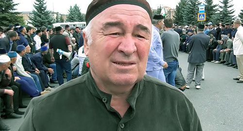 Malsag Uzhakhov. Screenshot from video posted by the Ingush Council of Teips, https://www.youtube.com/watch?v=MP8DuZa47aQ Malsag Uzhakhov. Screenshot from video posted by the Ingush Council of Teips, https://www.youtube.com/watch?v=MP8DuZa47aQ