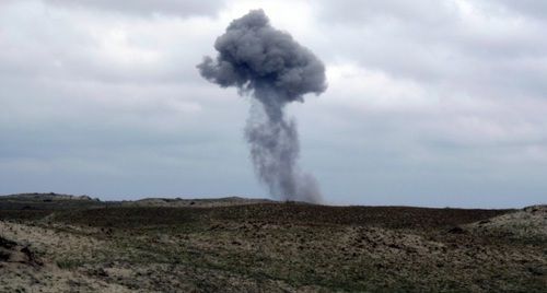 Explosion at firing ground in Chechnya. Photo: press service of the Department of the Russian Ministry of Emergencies for Chechnya, http://95.mchs.gov.ru/pressroom/news/item/8343385/ Explosion at firing ground in Chechnya. Photo: press service of the Department of the Russian Ministry of Emergencies for Chechnya, http://95.mchs.gov.ru/pressroom/news/item/8343385/
